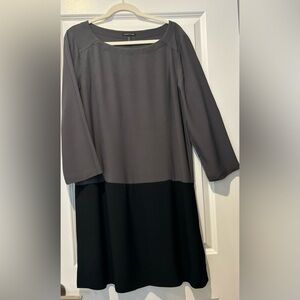 Eileen Fisher Colorblock Shift Dress-Medium